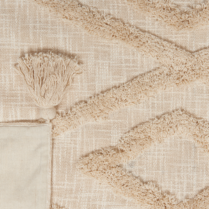 Coperta beige cotone 130 x 180 cm motivo geometri copriletto accogliente accessorio