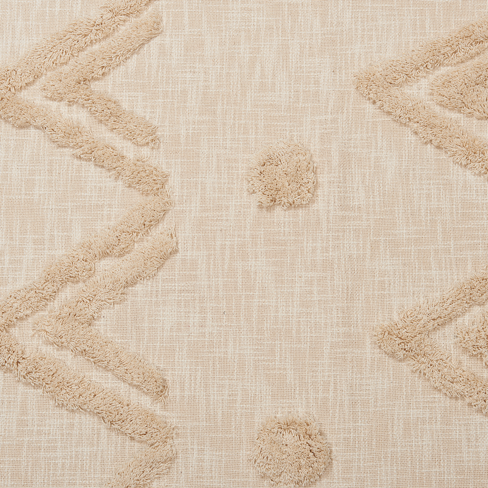 Coperta beige cotone 130 x 180 cm motivo geometri copriletto accogliente accessorio