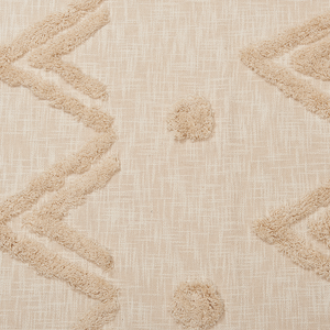 Coperta beige cotone 130 x 180 cm motivo geometri copriletto accogliente accessorio