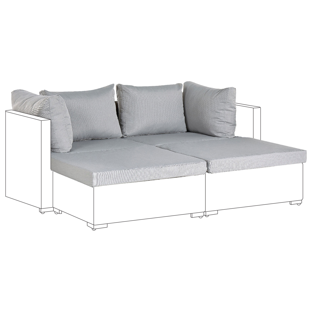 Set di fodere per cuscini da esterno in tessuto grigio per sedili posteriori laterali per cuscini resistenti ai raggi UV