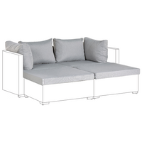 Set di fodere per cuscini da esterno in tessuto grigio per sedili posteriori laterali per cuscini resistenti ai raggi UV