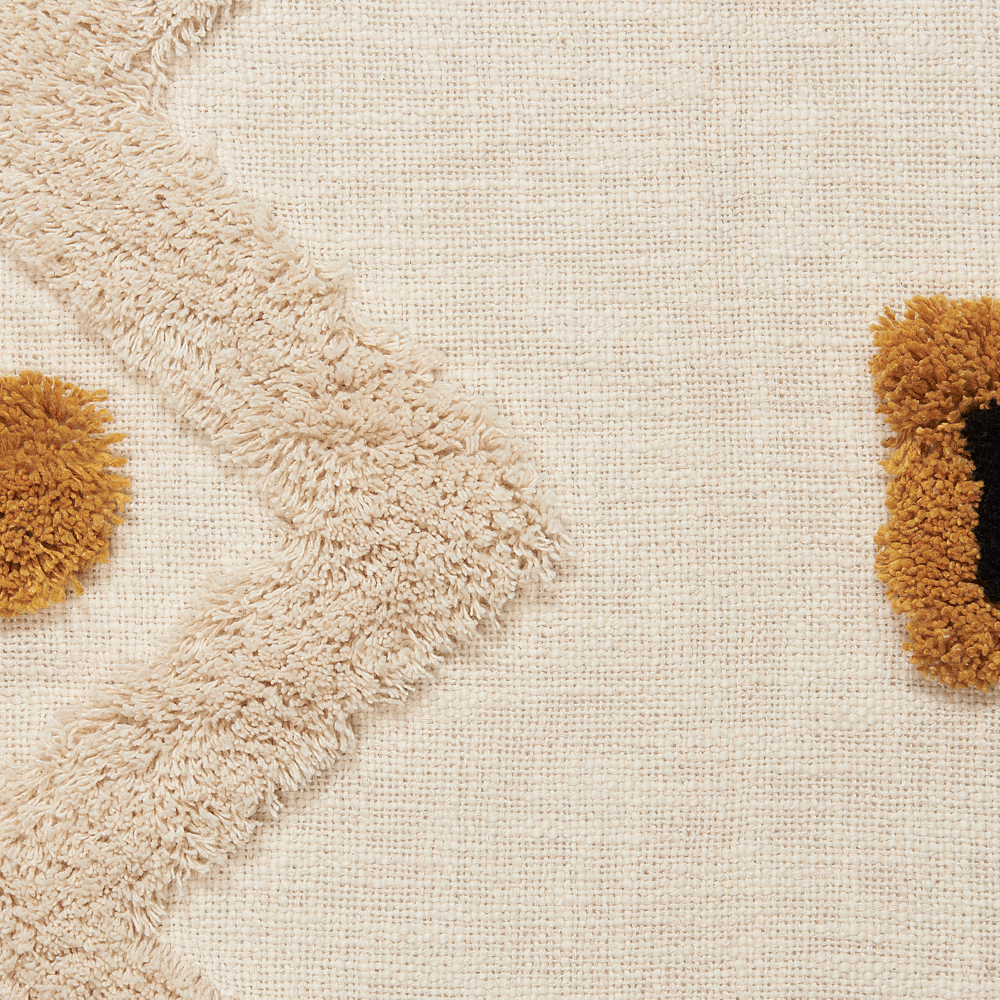 Coperta beige e giallo cotone 130 x 180 cm copriletto motivo astratto frange camera da letto soggiorno