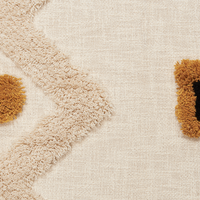 Coperta beige e giallo cotone 130 x 180 cm copriletto motivo astratto frange camera da letto soggiorno