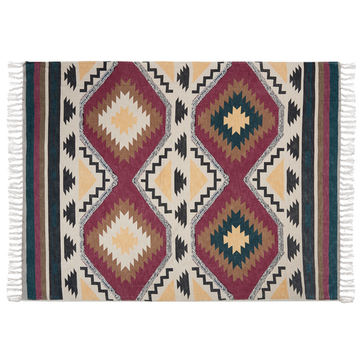 Coperta da letto copriletto in cotone multicolore 130 x 180 cm boho decorazione in stile rustico camera da letto soggiorno