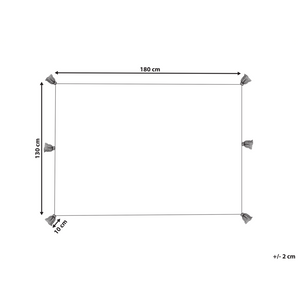 Coperta in cotone beige e arancione 130 x 180 cm copriletto in ricamo fatto a mano accogliente motivo geometrico con nappe