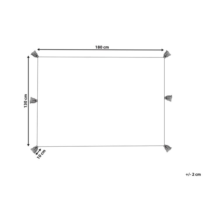 Coperta in cotone beige e arancione 130 x 180 cm copriletto in ricamo fatto a mano accogliente motivo geometrico con nappe