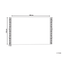 Coperta in cotone grigio e beige 130 x 180 cm copriletto in ricamo fatto a mano accogliente motivo geometrico con nappe