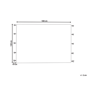 Coperta in cotone beige e rosa 130 x 180 cm copriletto in ricamo fatto a mano con motivo lama accogliente con nappe