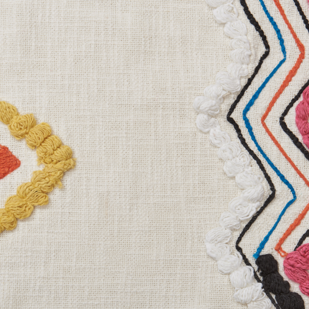 Coperta in cotone beige e rosa 130 x 180 cm copriletto in ricamo fatto a mano con motivo lama accogliente con nappe