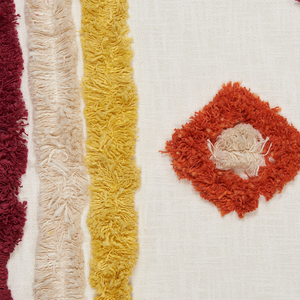 Coperta in cotone multicolore 130 x 180 cm copriletto in ricamo fatto a mano accogliente motivo geometrico con nappe