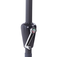 Ombrellone tessuto verde smeraldo palo in acciaio ⌀ 285 cm ottagonale da esterno a manovella resistente ai raggi uv