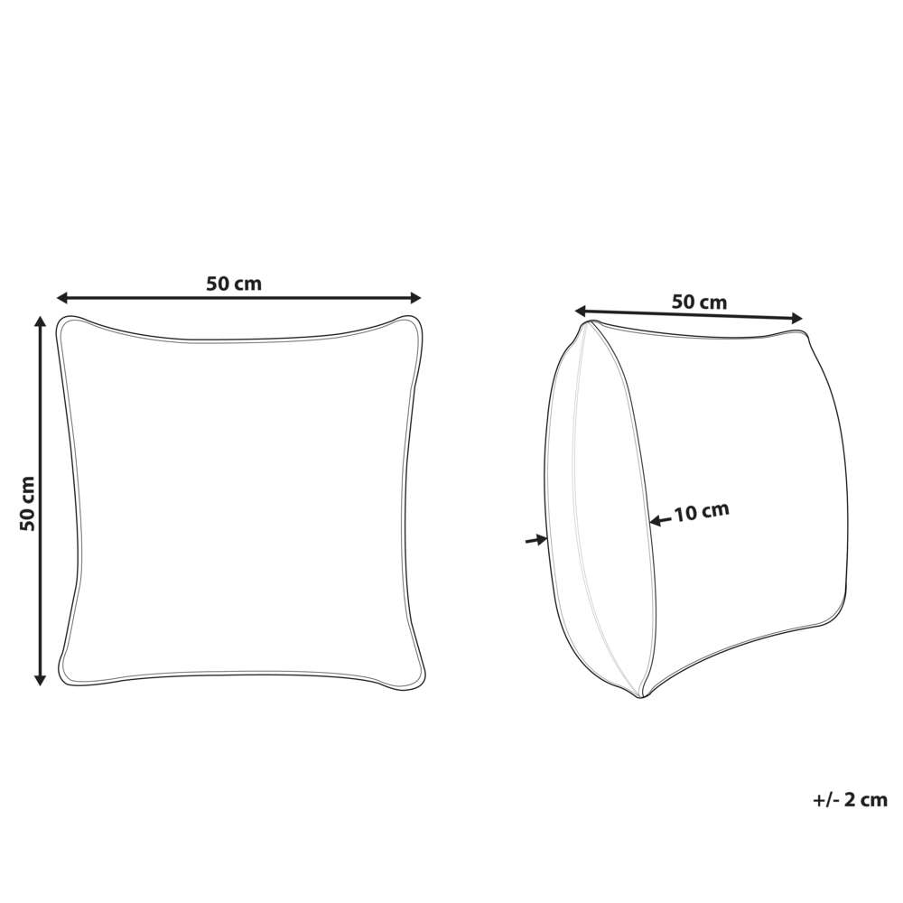 Cuscino decorativo cotone beige e nero 50 x 50 cm motivo geometrico nappe Fatto a Mano Sfoderabile con Imbottitura