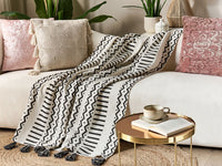 Coperta in cotone bianco e nero 130 x 180 cm copriletto con stampa tribale africana