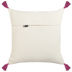 Cuscino sfoderabile in cotone multicolore 50 x 50 cm motivo animale ricamato a mano sfoderabile con imbottitura in stile boho