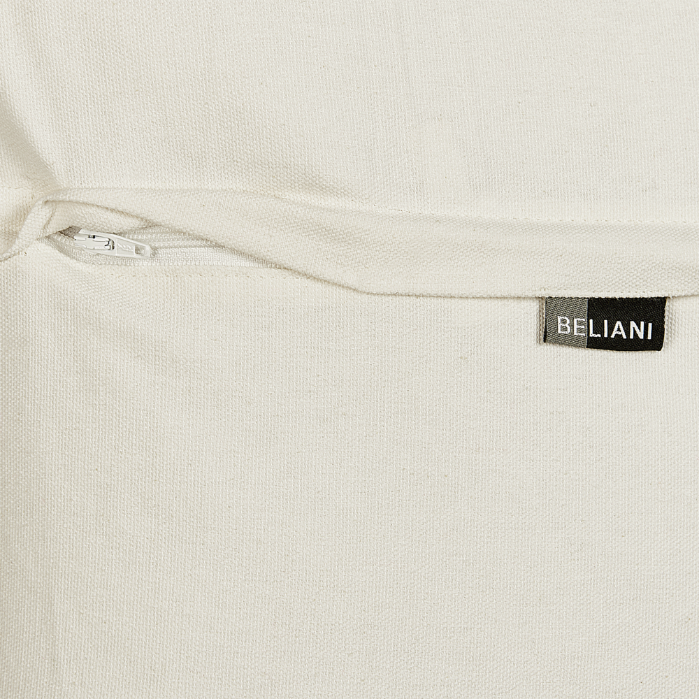 Set di 2 cuscini decorativi in cotone beige e nero 50 x 50 cm motivo geometrico nappe fatto a mano sfoderabile con imbottitura