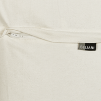 Set di 2 cuscini decorativi in cotone beige e nero 50 x 50 cm motivo geometrico nappe fatto a mano sfoderabile con imbottitura