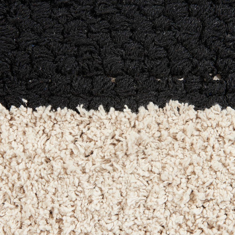 Set di 2 cuscini decorativi in cotone beige e nero 50 x 50 cm motivo geometrico fatto a mano sfoderabile con imbottitura