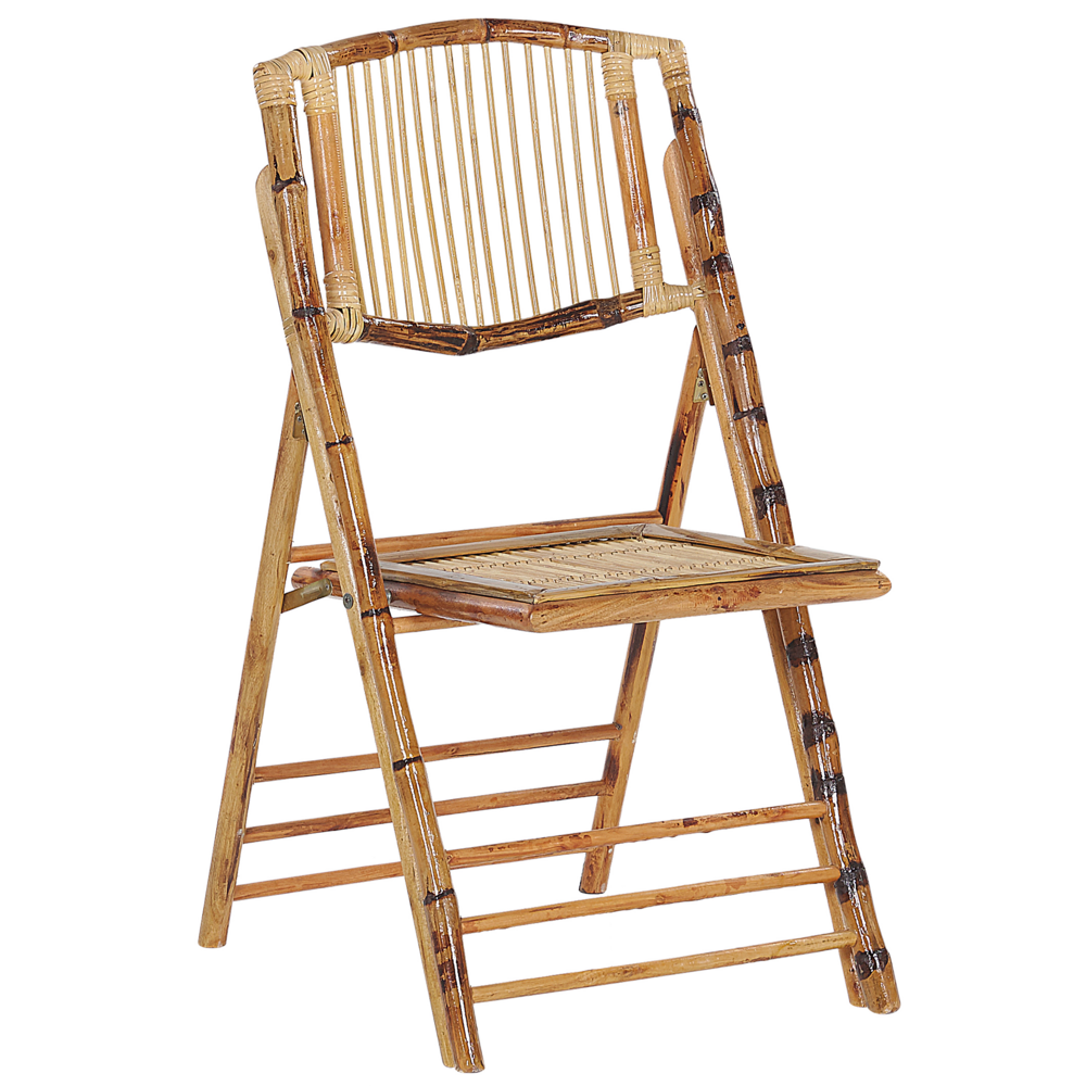 Set di 4 sedie pieghevoli in legno chiaro sedie da pranzo in rattan stile boho