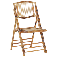 Set di 4 sedie pieghevoli in legno chiaro sedie da pranzo in rattan stile boho