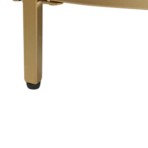 Tavolino rotondo piano in vetro temperato e metallo oro ø 70 cm