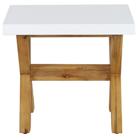 Set da esterno con tavolo in fibra di cemento grigio e 6 sgabelli stile moderno industriale