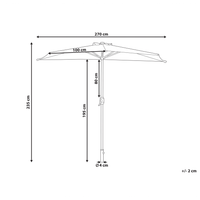 Ombrellone semicircolare da giardino Parasole in poliestere verde acciaio 2,7 m Ombrellone da balcone moderno