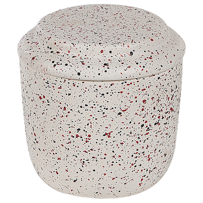 Set di 6 accessori da bagno in vetro di colore bianco nero e rosso moderno scandinavo