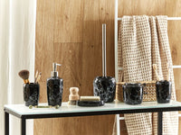 Set di 6 accessori da bagno in vetro di colore nero e bianco moderno scandinavo