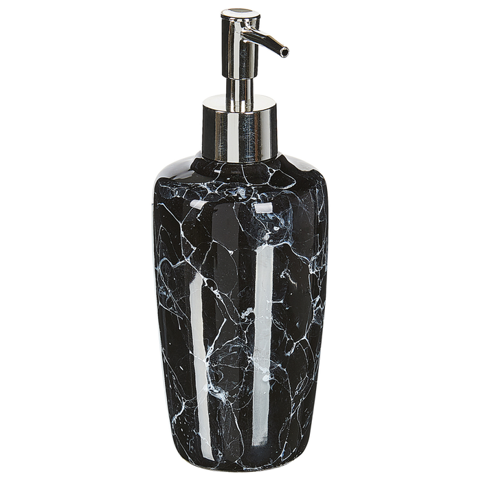 Set di 6 accessori da bagno in vetro di colore nero e bianco moderno scandinavo