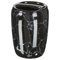 Set di 6 accessori da bagno in vetro di colore nero e bianco moderno scandinavo