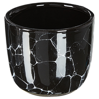 Set di 6 accessori da bagno in vetro di colore nero e bianco moderno scandinavo