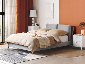 Letto imbottito moderno in velluto di colore grigio 140 x 200 cm moderno elegante