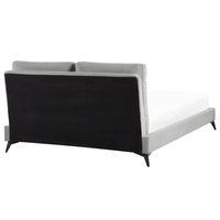 Letto imbottito moderno in velluto di colore grigio 140 x 200 cm moderno elegante