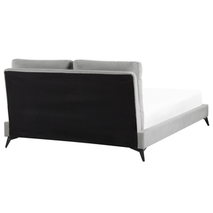 Letto imbottito moderno in velluto di colore grigio 140 x 200 cm moderno elegante