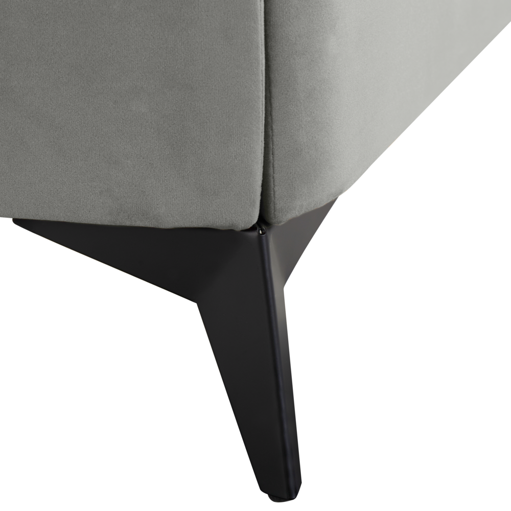 Letto imbottito moderno in velluto di colore grigio 140 x 200 cm moderno elegante