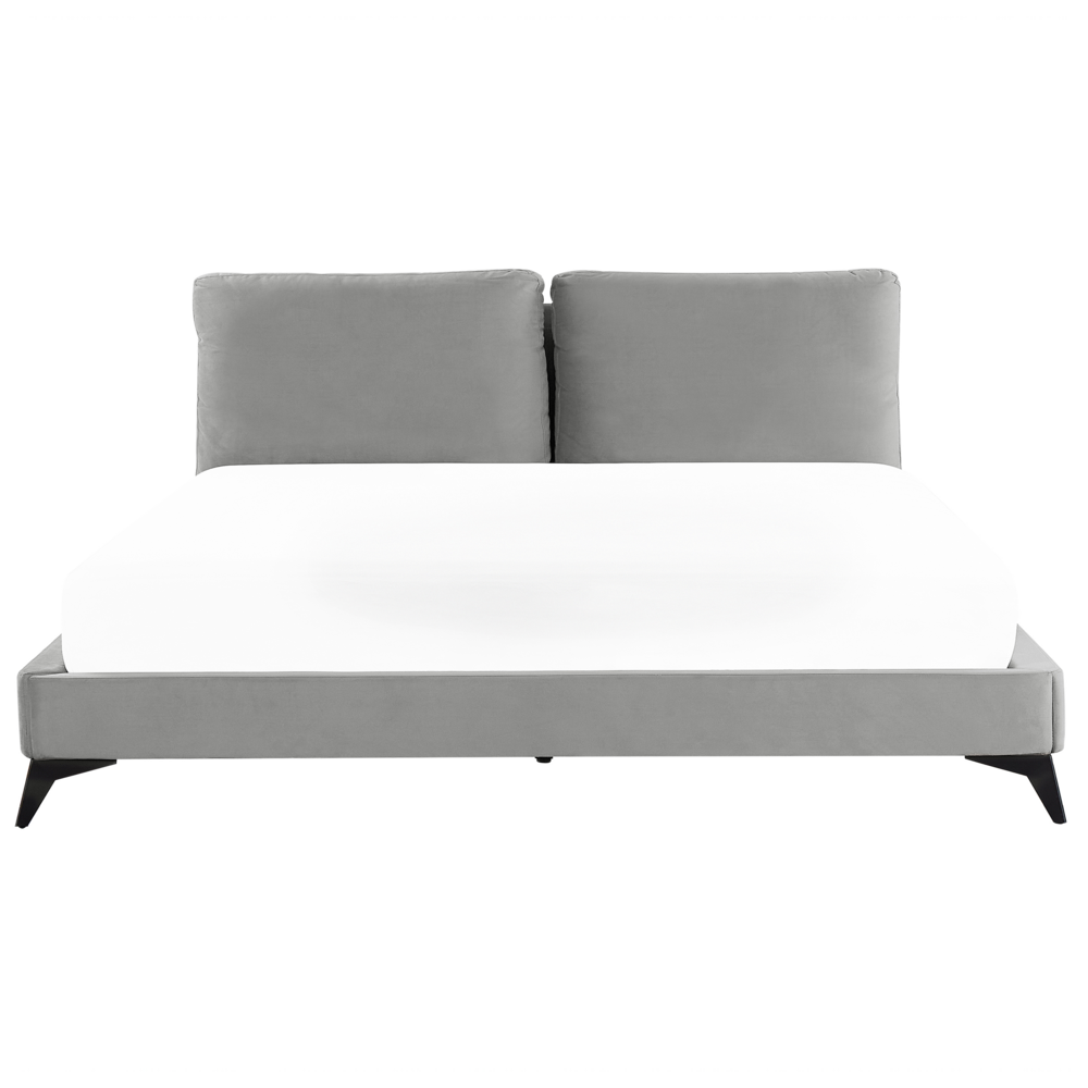 Letto imbottito moderno in velluto di colore grigio 180 x 200 cm moderno elegante