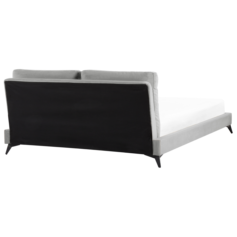 Letto imbottito moderno in velluto di colore grigio 180 x 200 cm moderno elegante