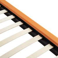 Letto imbottito moderno in velluto di colore arancione 140 x 200 cm moderno elegante