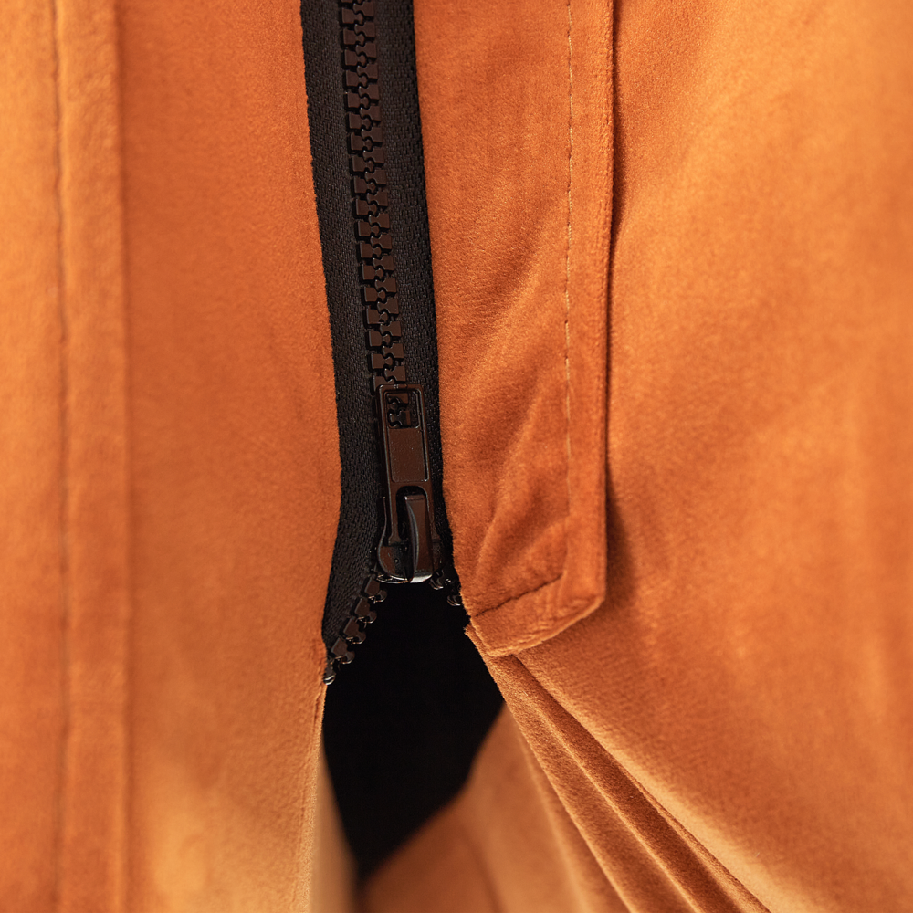 Letto imbottito moderno in velluto di colore arancione 140 x 200 cm moderno elegante