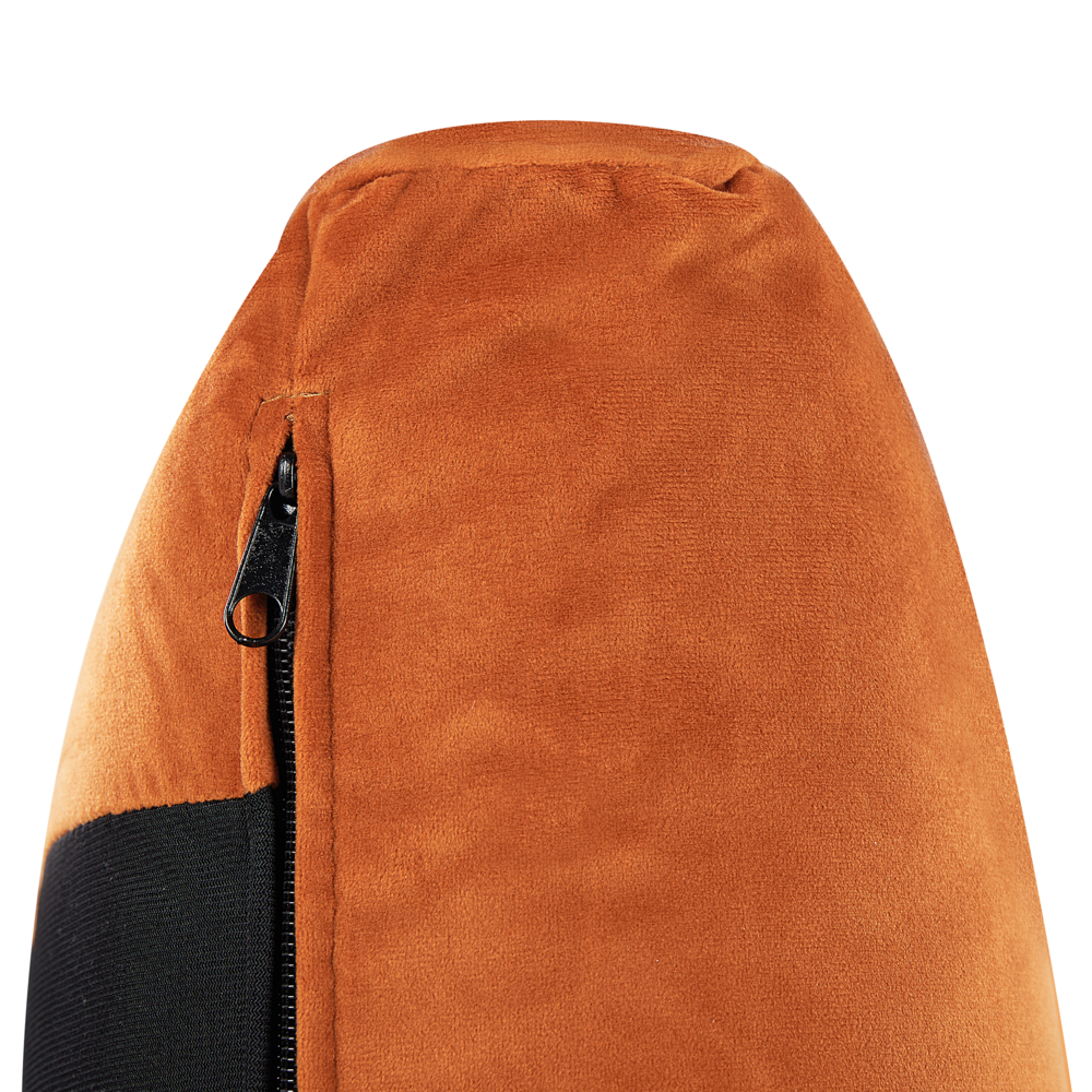 Letto imbottito moderno in velluto arancione 160 x 200 cm