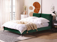 Letto imbottito moderno in velluto di colore verde 140 x 200 cm moderno elegante