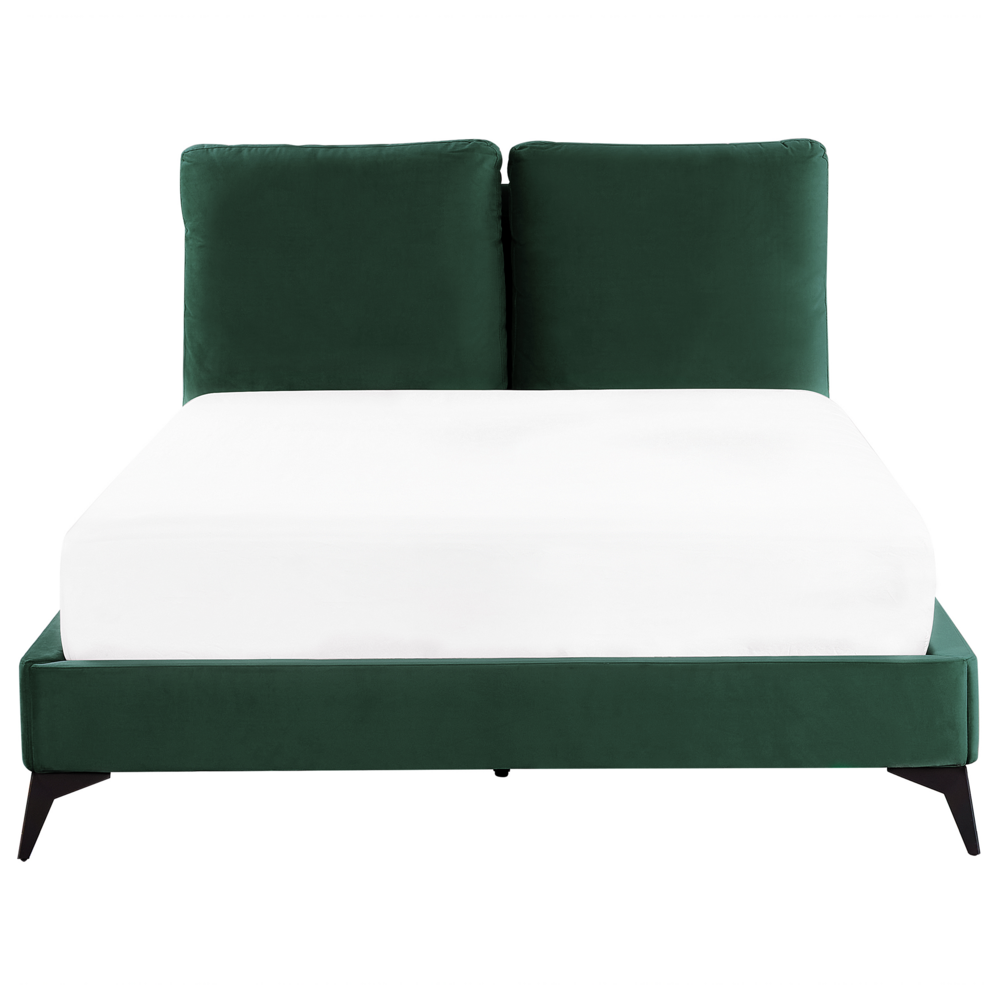 Letto imbottito moderno in velluto di colore verde 140 x 200 cm moderno elegante
