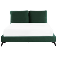 Letto imbottito moderno in velluto di colore verde 160 x 200 cm moderno elegante