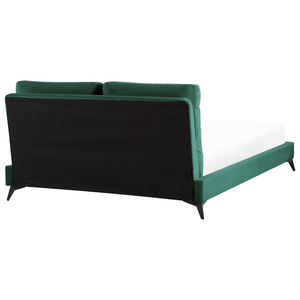 Letto imbottito moderno in velluto di colore verde 160 x 200 cm moderno elegante