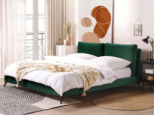 Letto imbottito moderno in velluto di colore verde 180 x 200 cm moderno elegante