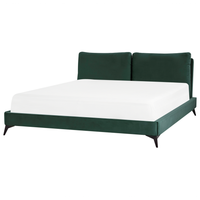 Letto imbottito moderno in velluto di colore verde 180 x 200 cm moderno elegante