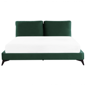 Letto imbottito moderno in velluto di colore verde 180 x 200 cm moderno elegante