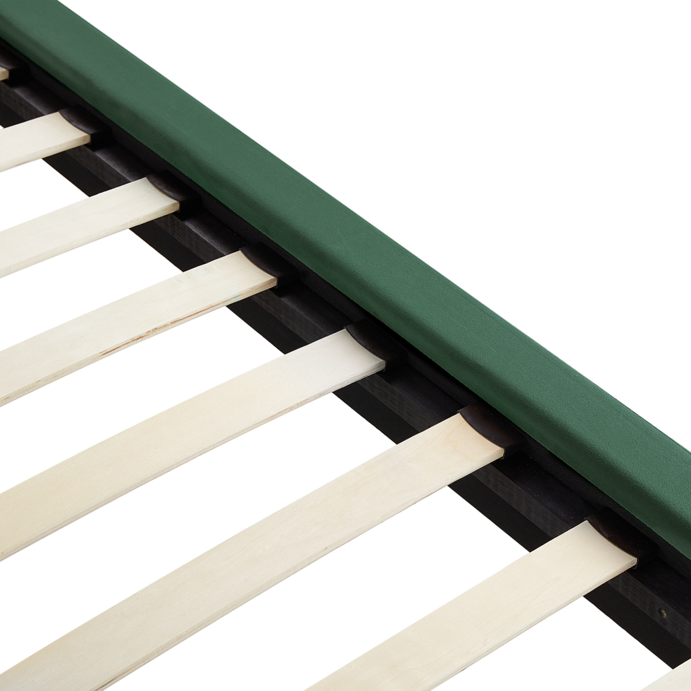 Letto imbottito moderno in velluto di colore verde 180 x 200 cm moderno elegante