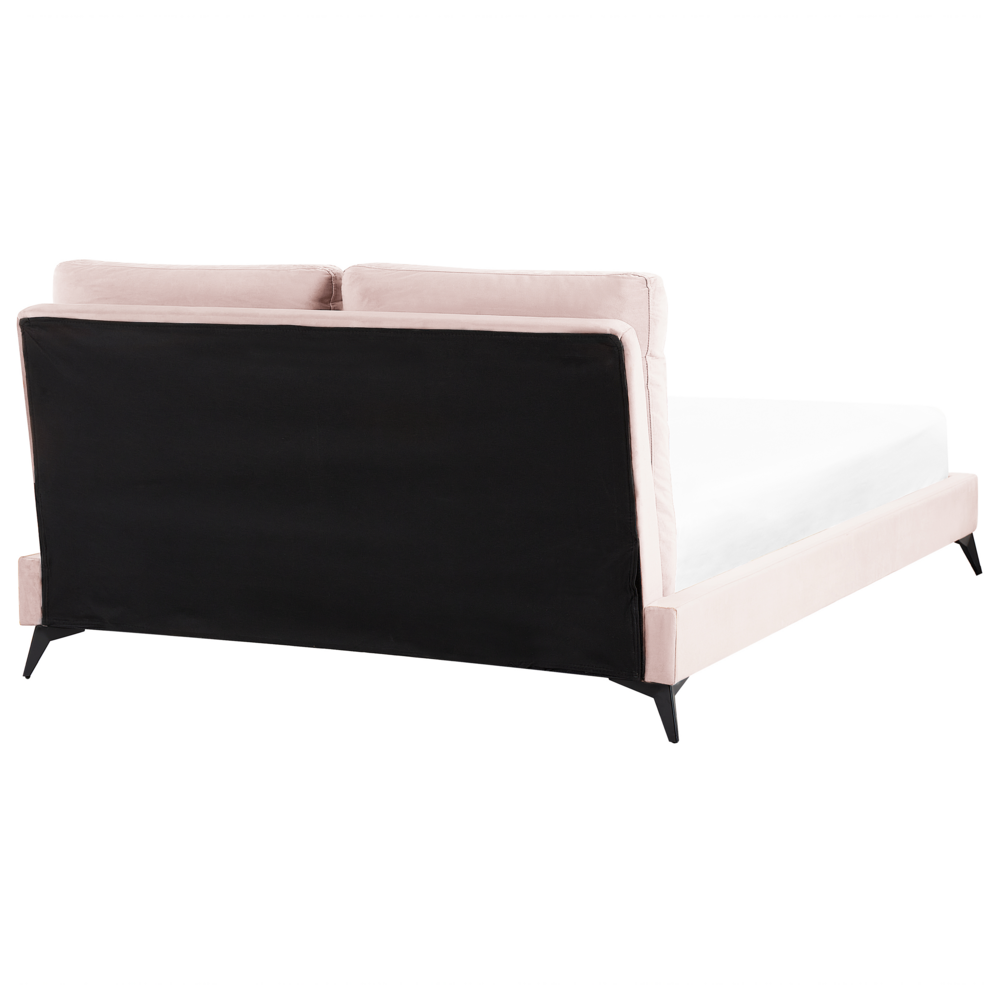Letto imbottito moderno in velluto di colore rosa 140 x 200 cm moderno elegante