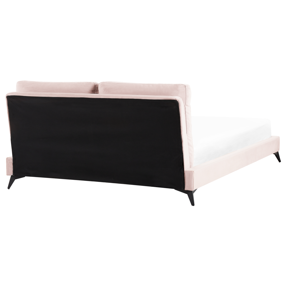 Letto imbottito moderno in velluto di colore rosa 160 x 200 cm moderno elegante